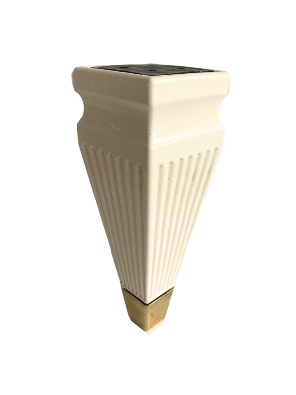 Kule Desenli Krem Plastik Ayak Mobilya Masa ve Dolap Ayağı(18cm - 23cm)(KREM - ALTIN)