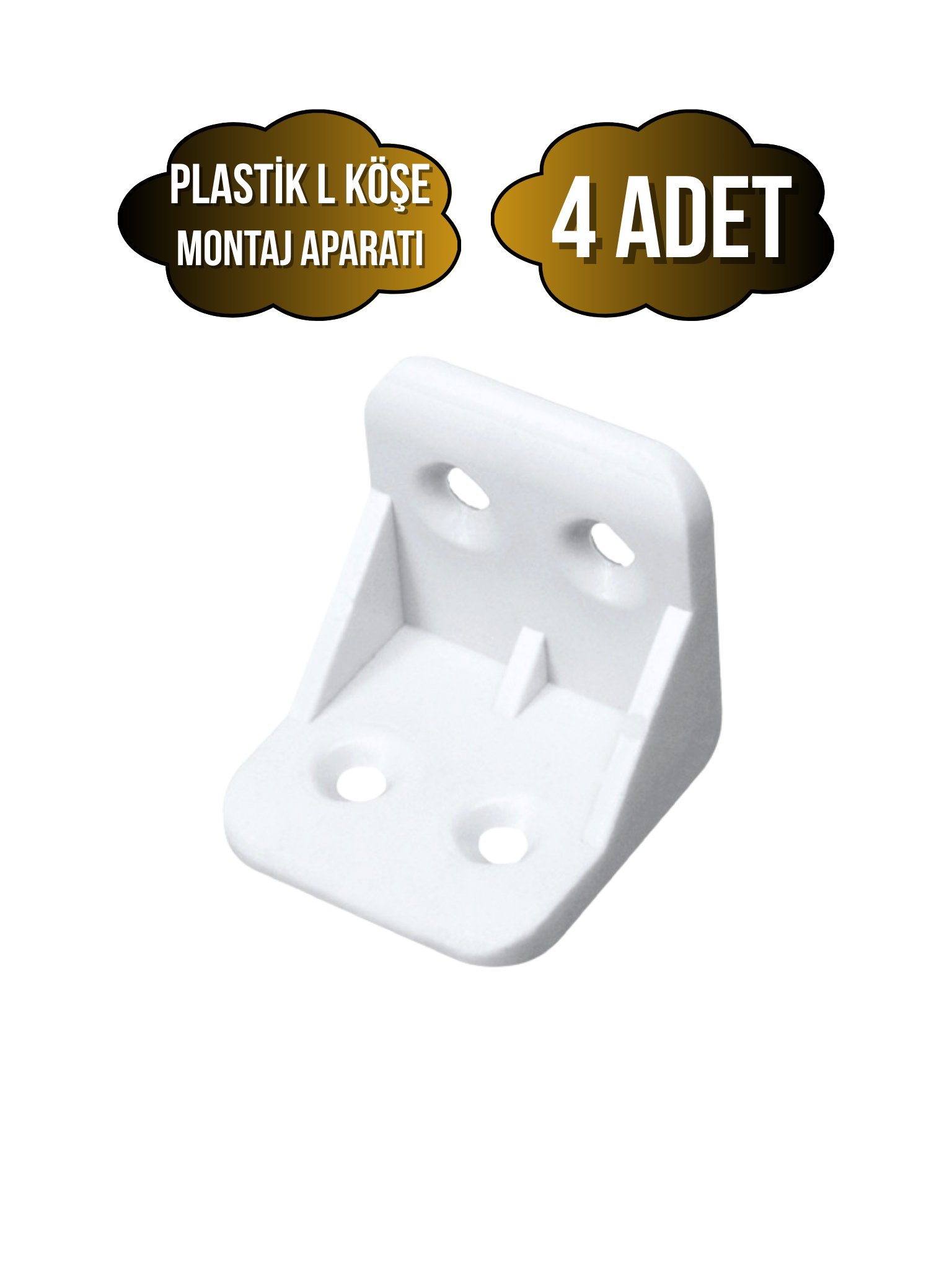 L Bağlantı Plastiği Dolap Köşe Bağlantı Montaj Plastiği(BEYAZ)(20X20X30MM)