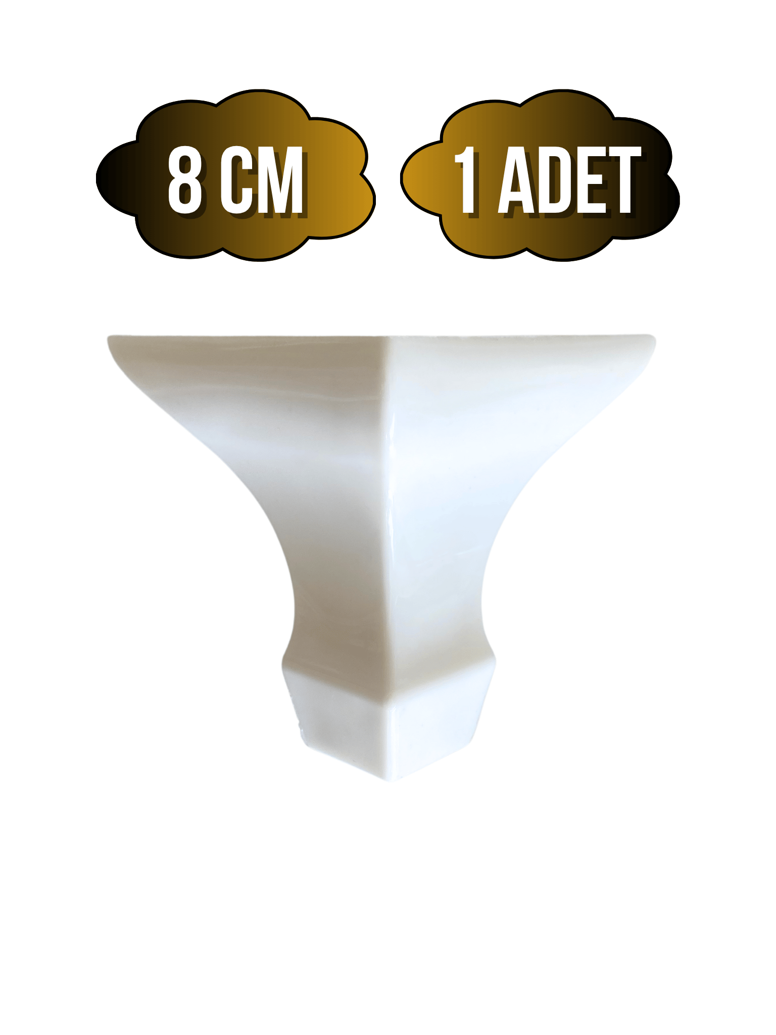 Lükens Beyaz 8cm Plastik Ayak Mobilya Masa ve Dolap Ayağı(8CM)(BEYAZ)