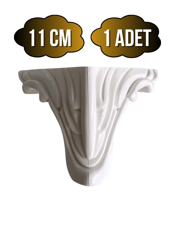 Lükens Desenli 11cm Plastik Ayak Mobilya Masa ve Dolap Ayağı(BEYAZ)(11CM)