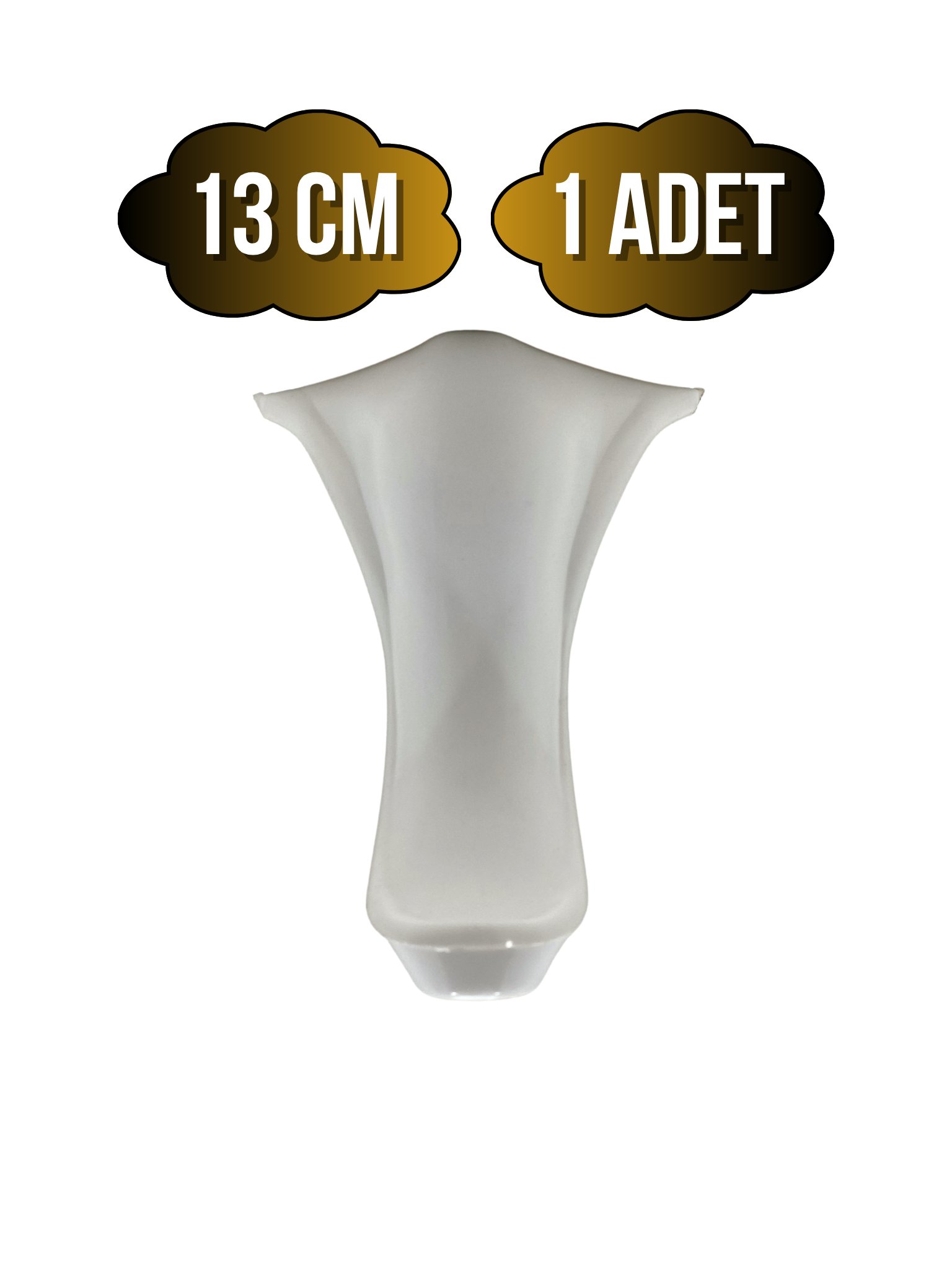 Lüx Lükens Beyaz 13cm Plastik Ayak Mobilya Masa ve Dolap Ayağı(BEYAZ)(13CM)