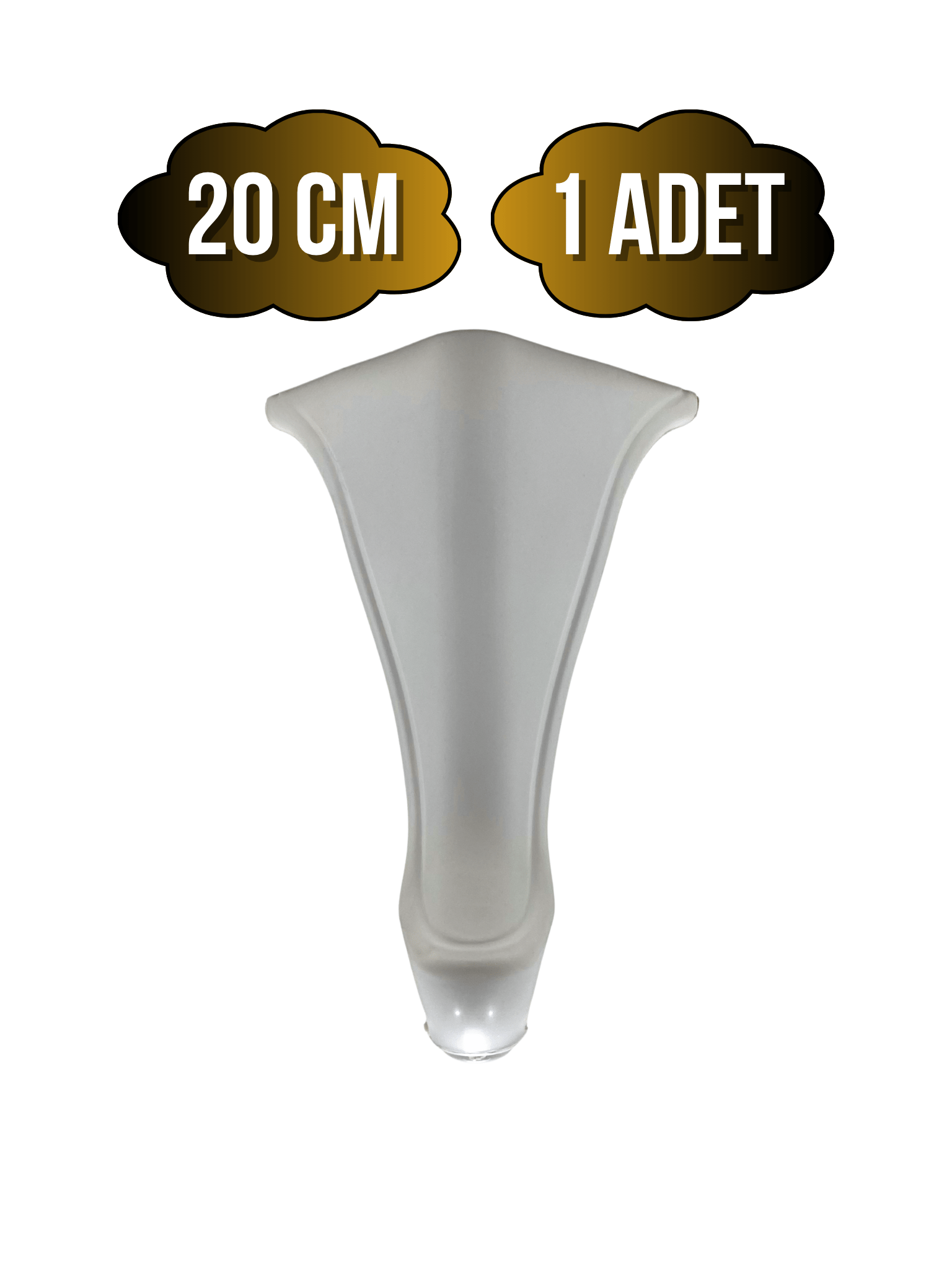 Lüx Lükens Beyaz 20cm Plastik Ayak Mobilya Masa ve Dolap Ayağı(BEYAZ)(20CM)