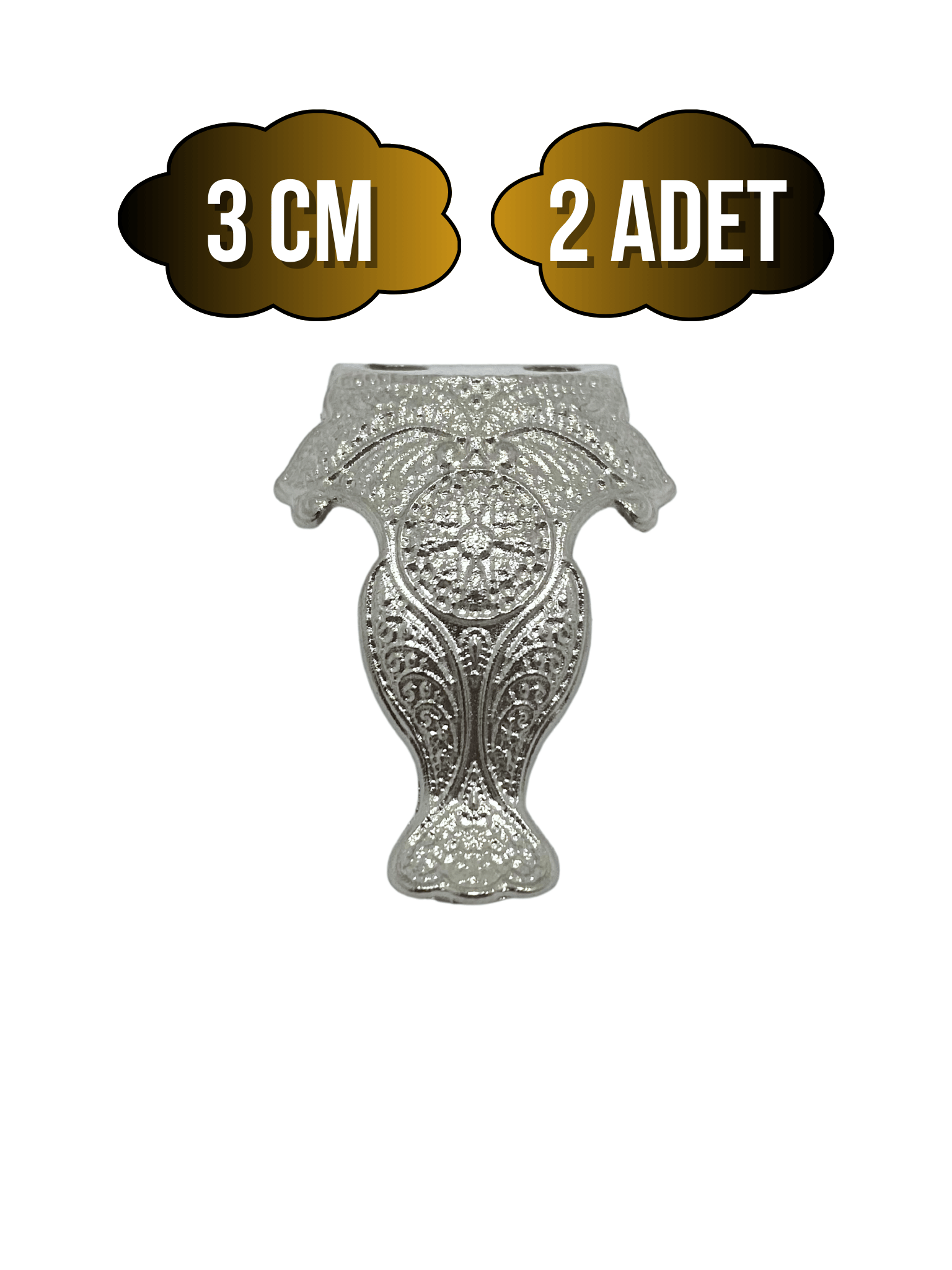 Lüx Metal Ayak Çeyiz ve Hediye Kutusu Mobilya Ayağı(3CM)(GÜMÜŞ)