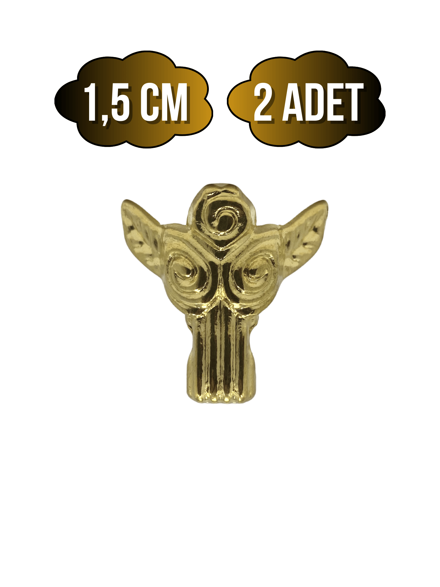 Melek 1.5cm Metal Ayak Çeyiz ve Hediye Kutusu Mobilya Ayağı(1.5CM)(ALTIN)