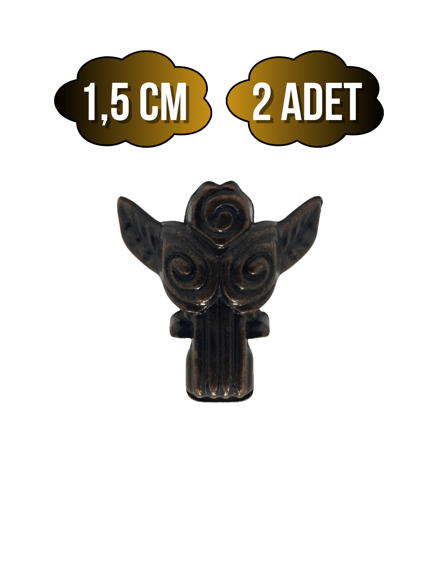 Melek 1.5cm Metal Ayak Çeyiz ve Hediye Kutusu Mobilya Ayağı(1.5CM)(BRONZ)