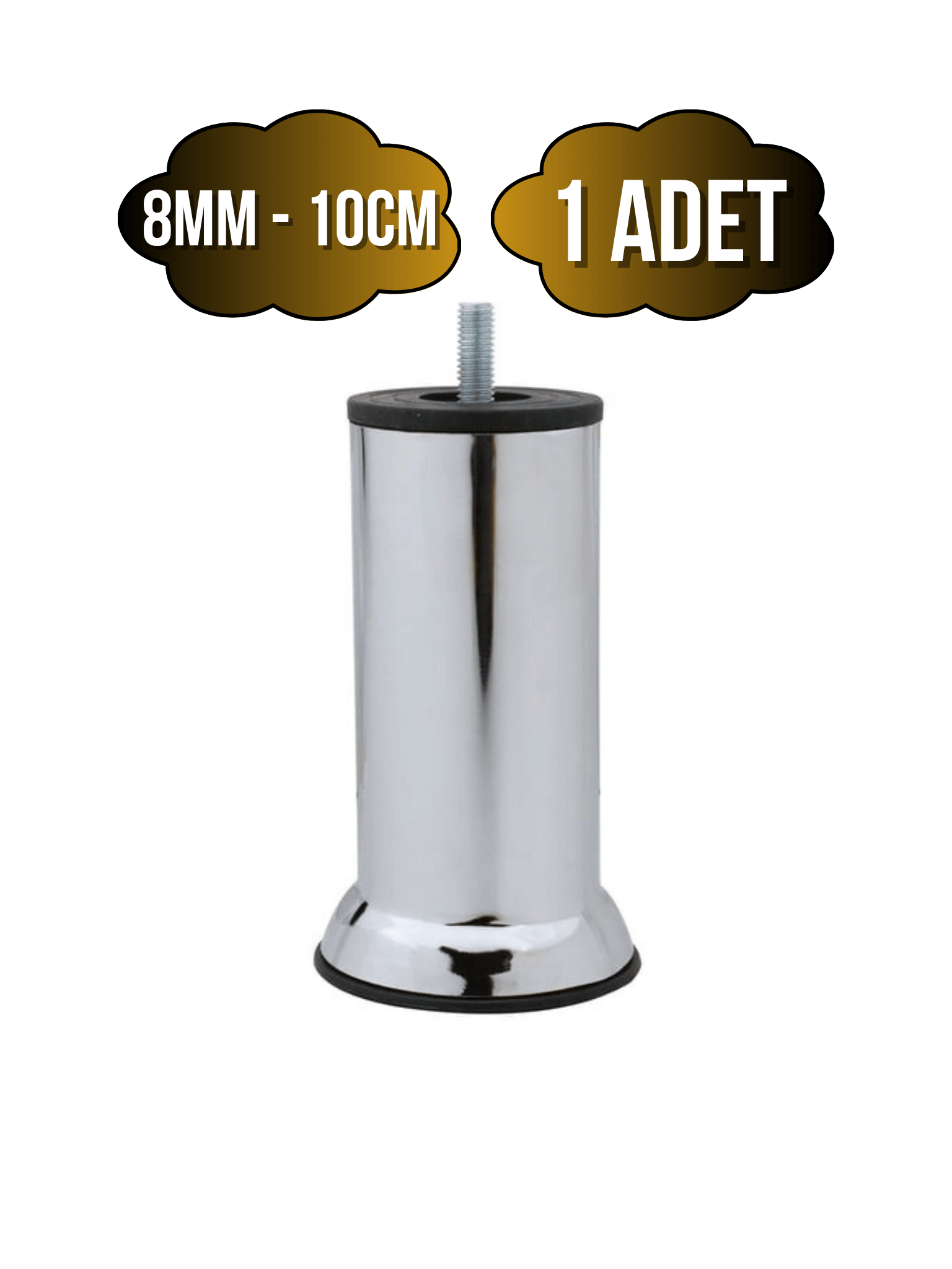 Metal Ayak Vidalı Pasolu Mobilya Yatak Koltuk Baza Ayağı(METAL)(10CM - 12CM - 15CM)(8MM)(VİDALI)