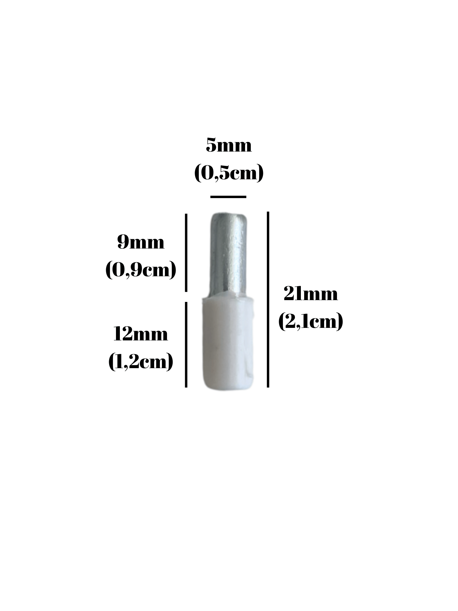 Metal Beyaz 5mm Geçme Raf Pimi Dolap Raf Altı Pimi(METAL)(BEYAZ)