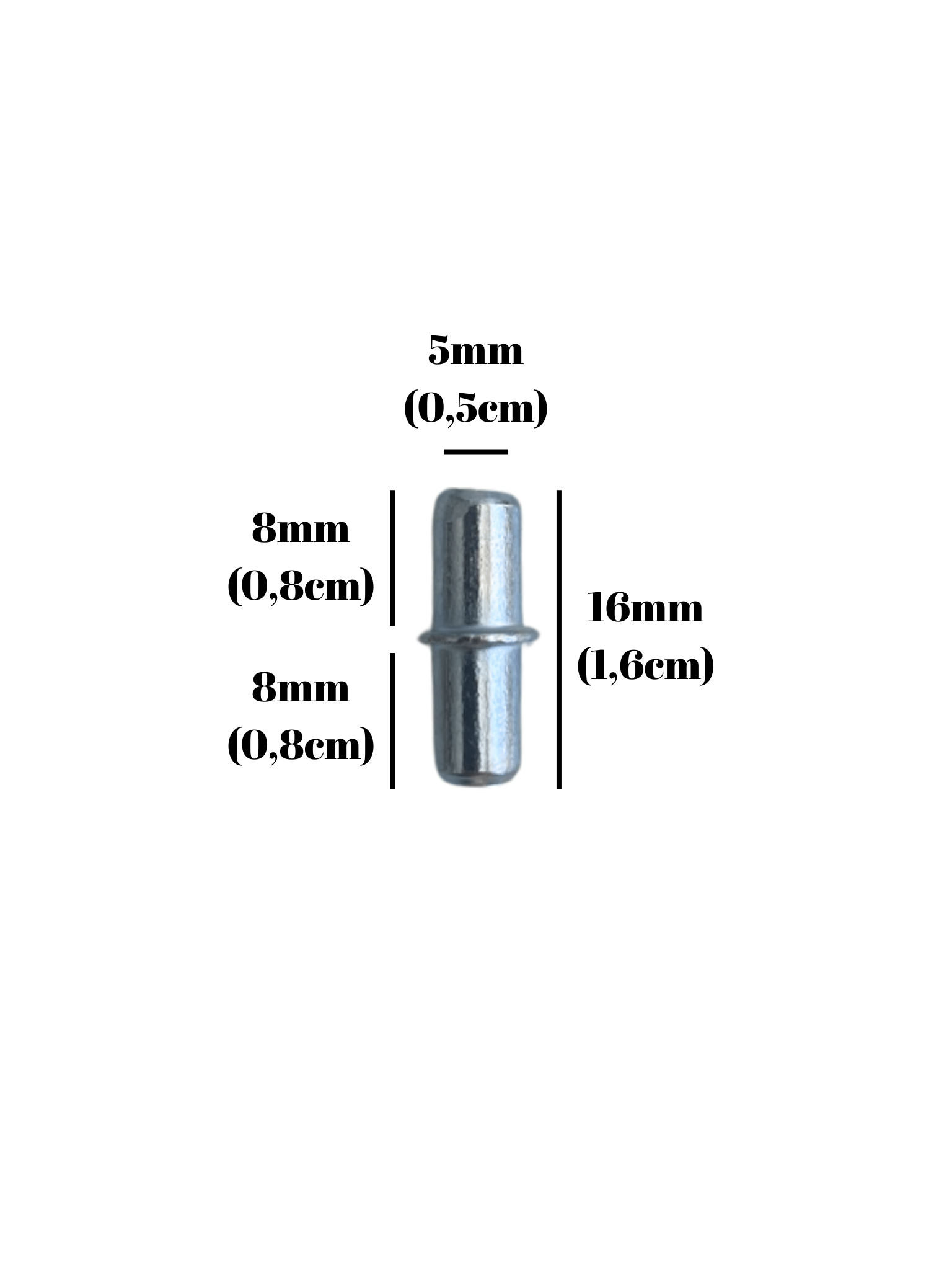 Metal Çift Taraflı 5mm Geçme Raf Pimi Dolap Raf Altı Pimi(METAL)