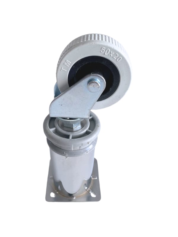 Metal Krom 15cm Tekerli Ayak Mobilya Masa ve Dolap Tekerli Ayağı(FRENSİZ)(KROM)(15CM)(Ayak Çapı:42mm)