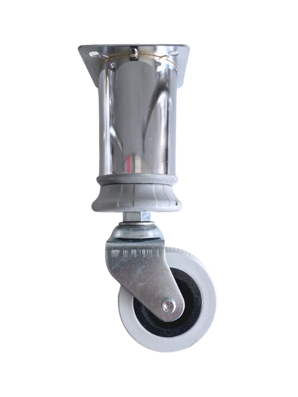 Metal Krom 15cm Tekerli Ayak Mobilya Masa ve Dolap Tekerli Ayağı(FRENSİZ)(KROM)(15CM)(Ayak Çapı:42mm)