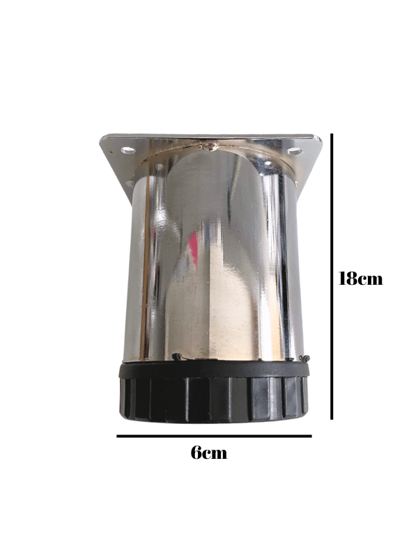 Metal Krom 8cm Ayak Mobilya Masa ve Dolap Ayağı(KROM)(8cm)(Çap:60mm)