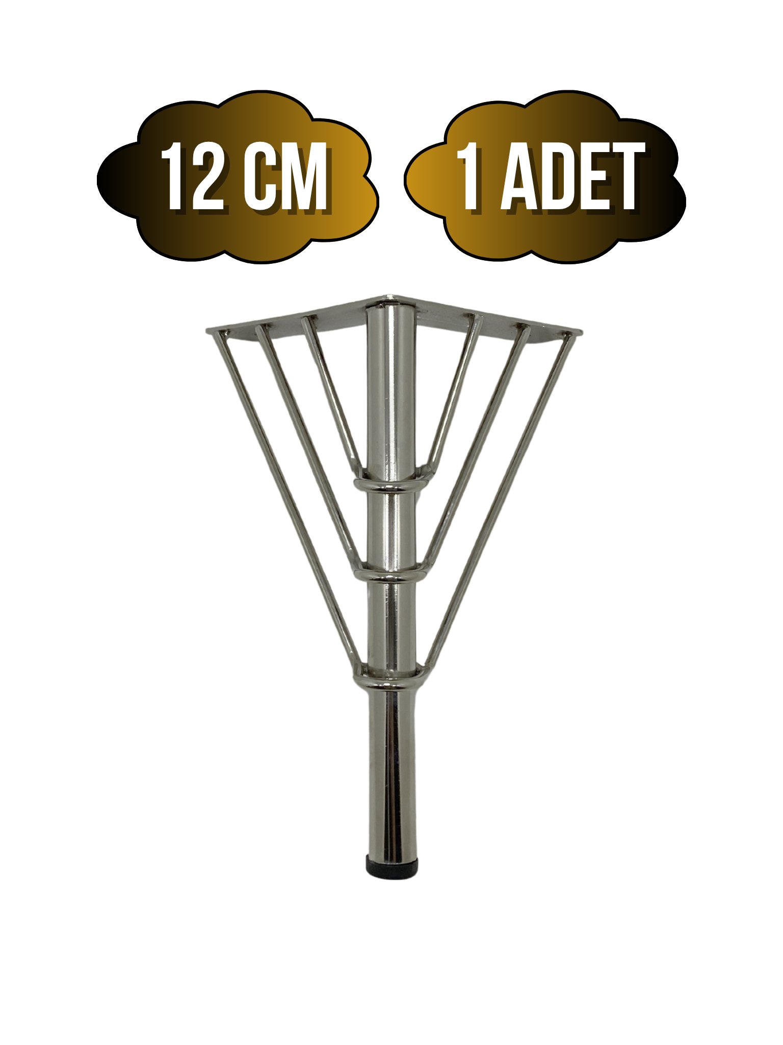 Metal Tel Boru Desenli Ayak Mobilya Masa ve Dolap Ayağı(KROM)(METAL)
