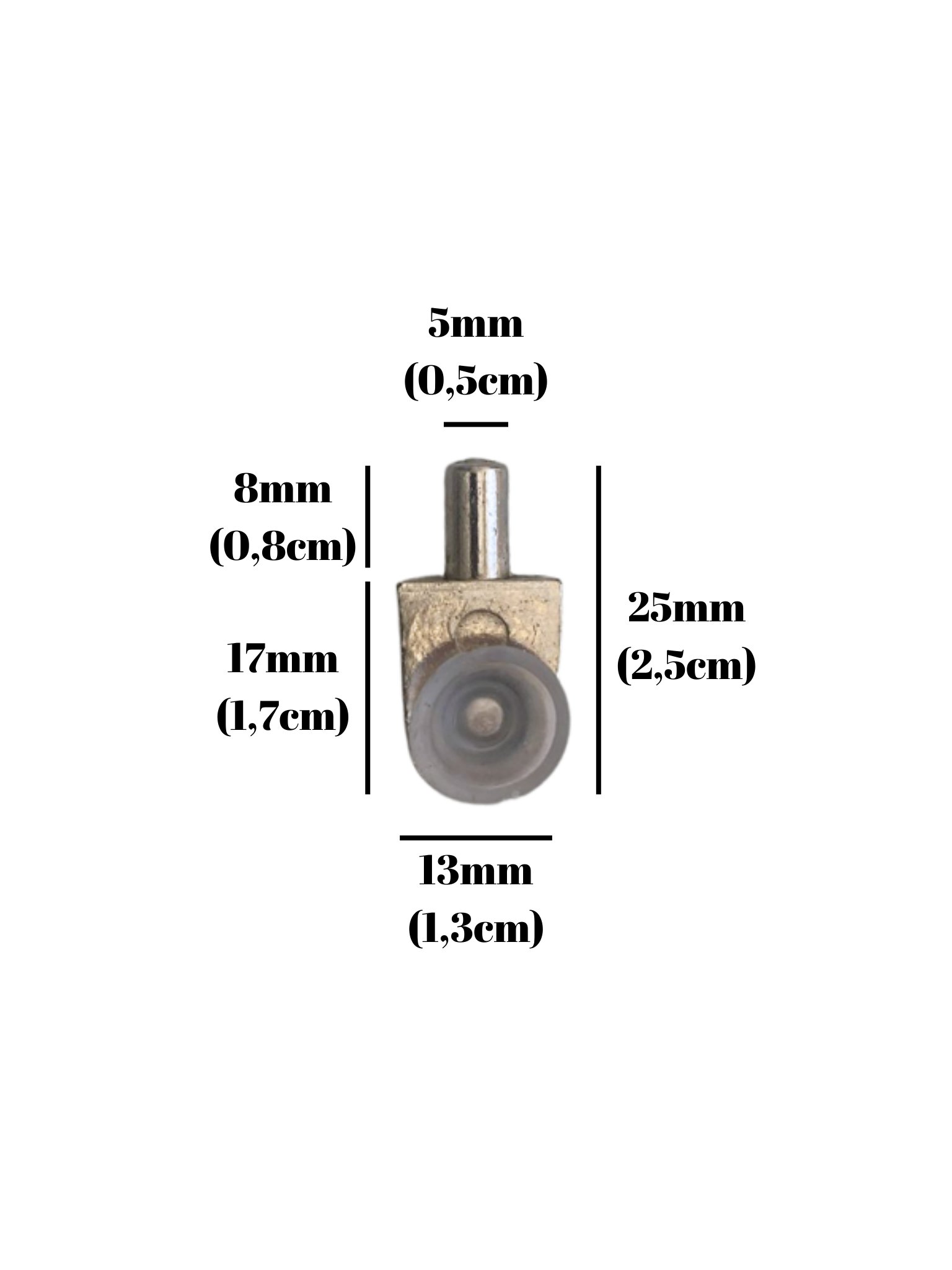 Metal Vakumlu 5mm Geçme Raf Pimi Vantuzlu Dolap Raf Altı Pimi(VANTUZLU)(METAL)