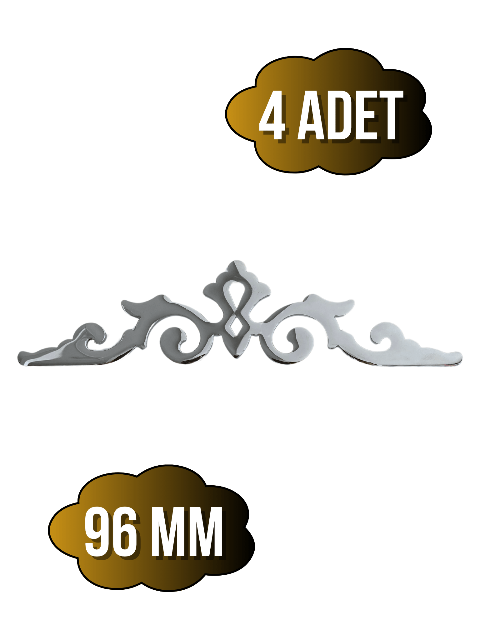 Mimoza 96mm Krom Dolap Kulpu Mobilya Kulpu(KROM)(96mm)(4 ADET)