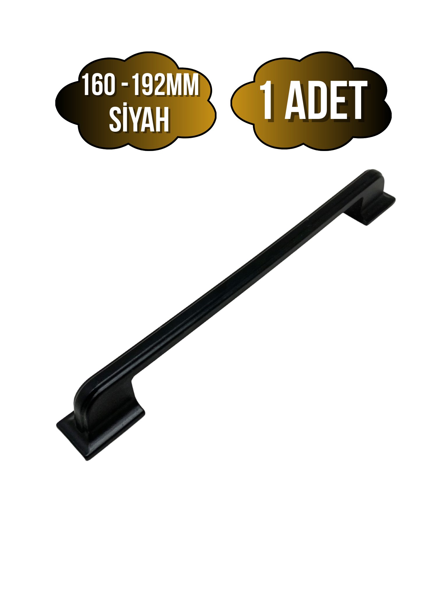 Okyanus Siyah Metal Dolap Kulpu Mobilya ve Mutfak Dolap Kulpu(SİYAH)(160-192MM)