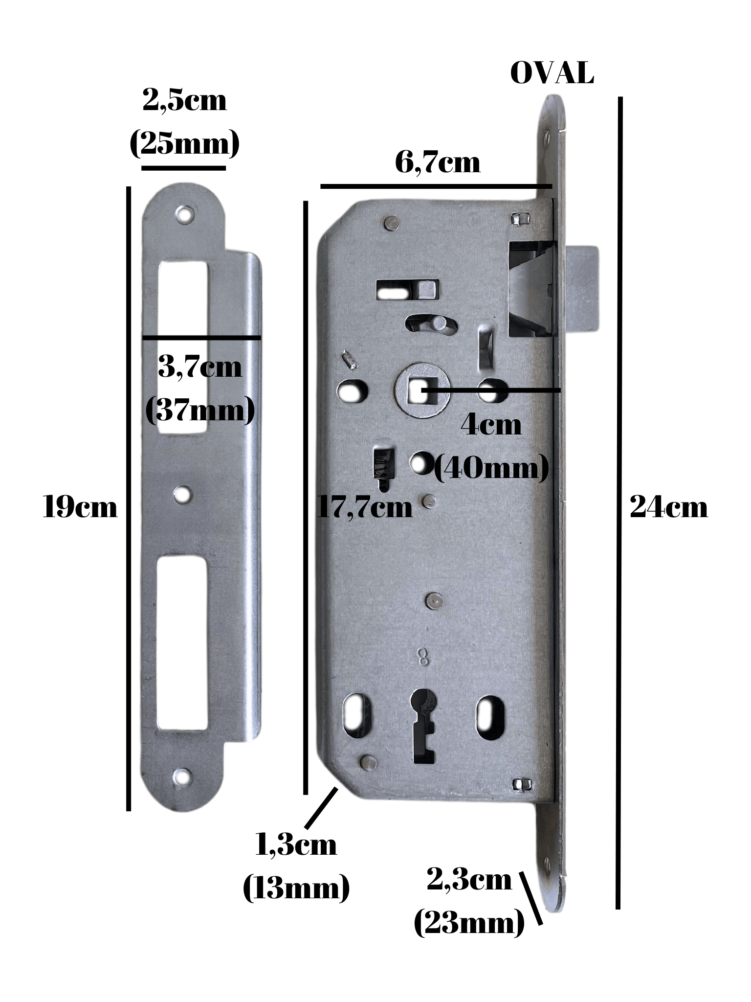 OVAL 40mm Gömme Sessiz İç Kapı ODA Kilidi (ODA)(23mmx40mm)