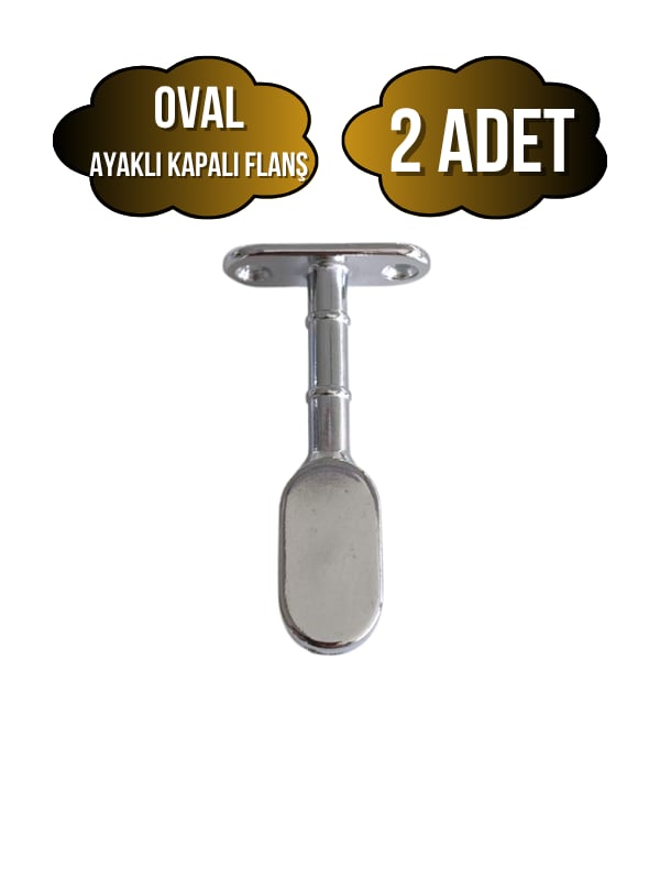 Oval Ayaklı Kapalı Askı Borusu Flanşı Mobilya Oval Boru Flanşı(İÇ ÖLÇÜLERİ EN:15MM BOY:25MM)