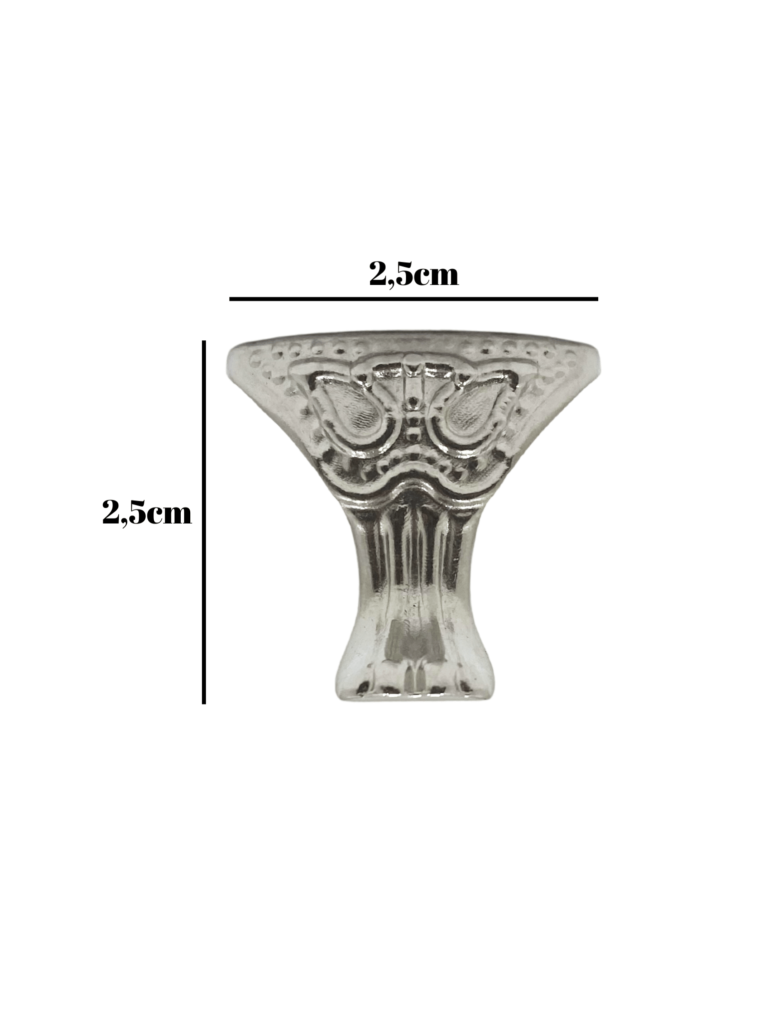 Pati Metal Ayak Çeyiz ve Hediye Kutusu Mobilya Ayağı(2,5CM)(GÜMÜŞ)