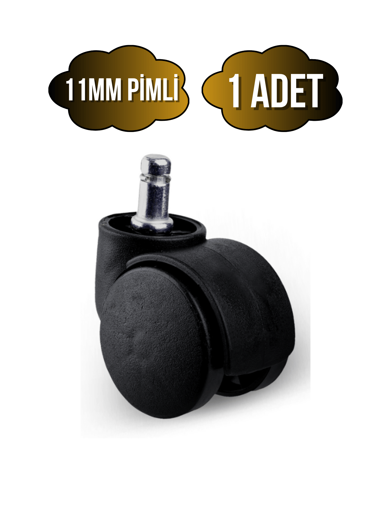 Pimli 11mm Sandalye Tekeri Geçme Koltuk Tekeri(50MM)(SİYAH)