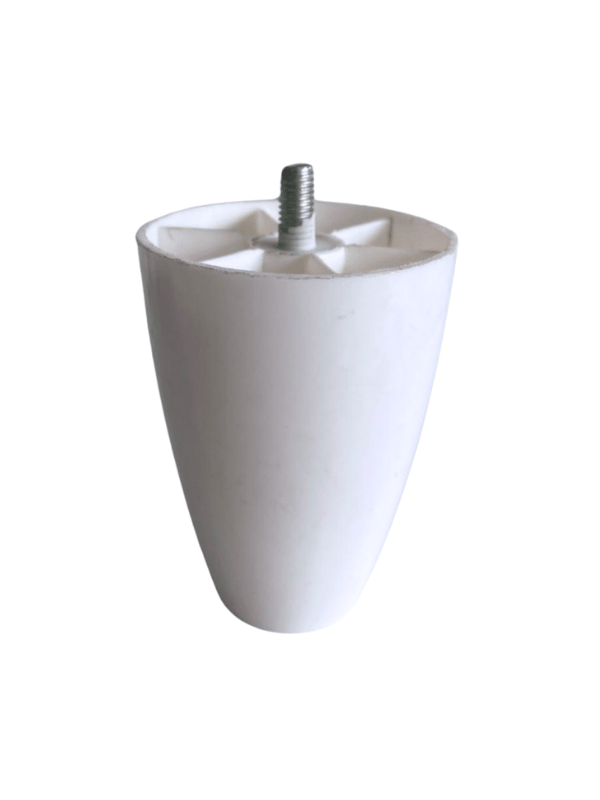 Plastik Ayak 8mm Vidalı Mobilya Koltuk ve Baza Ayağı(BEYAZ)(10CM)(8mm Vidalı)