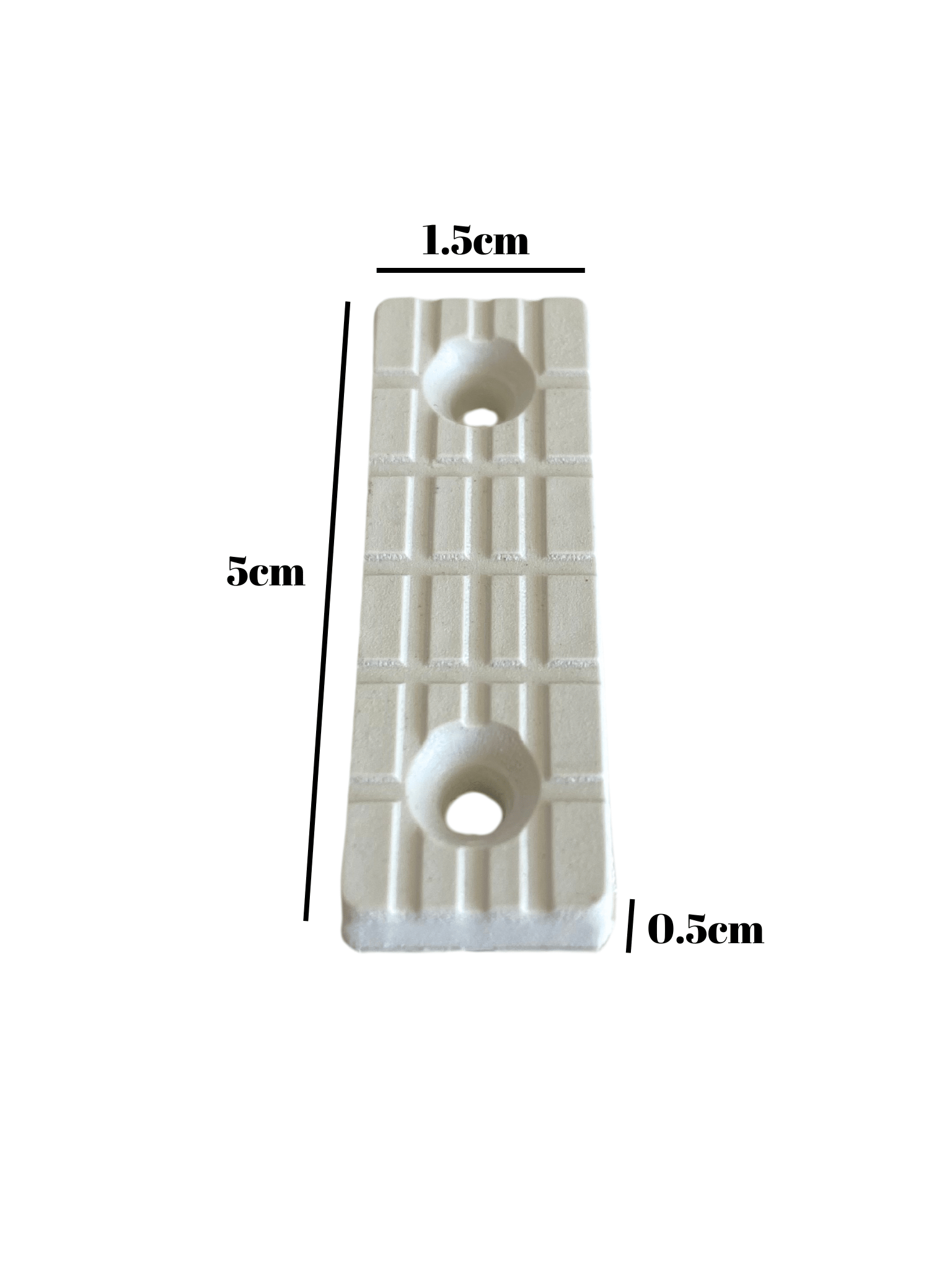 Plastik Beyaz Baza Papuç Dolap ve Mobilya Ayağı(BEYAZ)(Boy:5 cm En:1,5 cm Yük:0,5 cm)