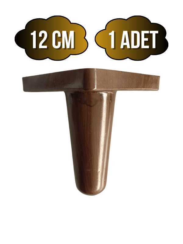 Rüzgar Plastik 12cm Ayak Mobilya Masa ve Dolap Ayağı(12CM)(AHŞAP DESENLİ)(KAHVERENGİ)