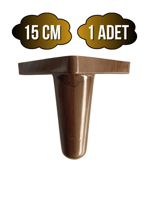 Rüzgar Plastik 15cm Ayak Mobilya Masa ve Dolap Ayağı(15CM)(AHŞAP DESENLİ)(KAHVERENGİ)