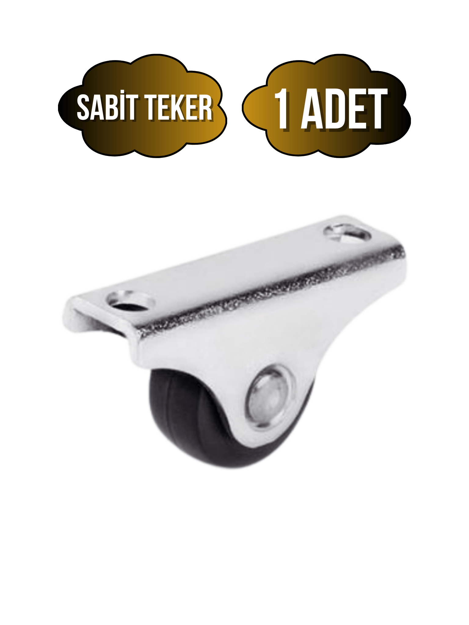 Sabit Tabanlı Masa Tekeri Sehpa ve Dolap Tekeri(Teker ÇAPI:17MM YÜKSEKLIK:20MM)(KROM-SİYAH)