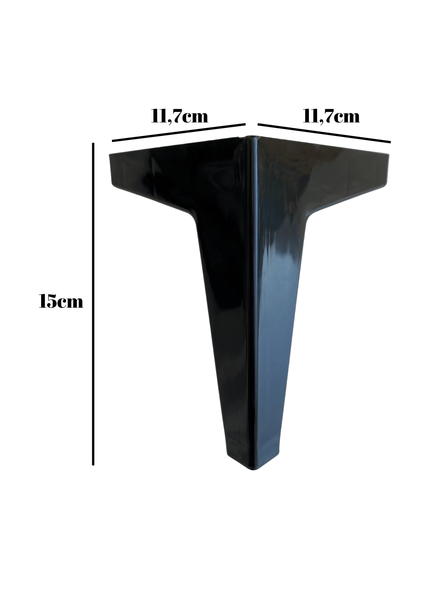 Serçe Düz 15CM Plastik Ayak Mobilya Masa ve Dolap Ayağı(15CM)(SİYAH)