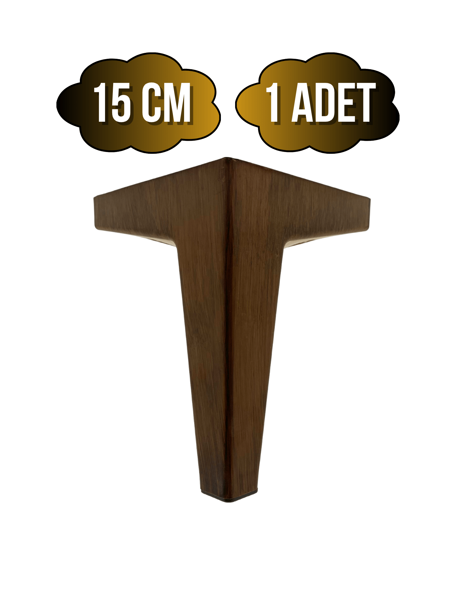 Serçe Düz 15CM Plastik Ayak Mobilya Masa ve Dolap Ayağı(15CM)(AHŞAP RENGİ)