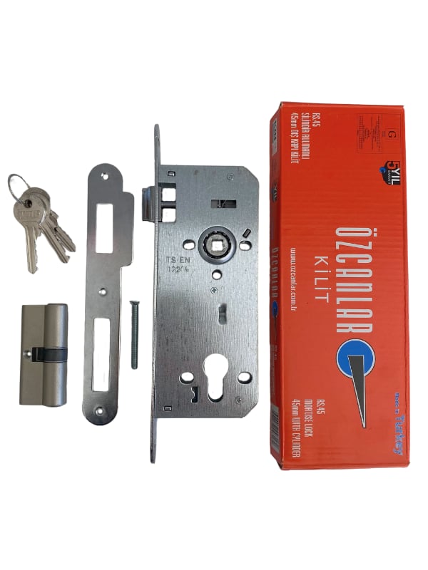 Silindirli Oval 45MM Gömme Giriş Kapısı Kilidi Çelik Kapı Kilidi(SİLİNDİRLİ)(18mmx45mm)