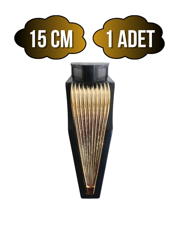 STİL 15CM Plastik Ayak Mobilya Masa ve Dolap Ayağı(15CM)(SİYAH - ALTIN)
