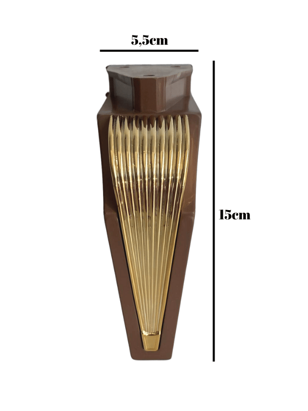 STİL 15CM Plastik Ayak Mobilya Masa ve Dolap Ayağı(15CM)(KAHVERENGİ - ALTIN)