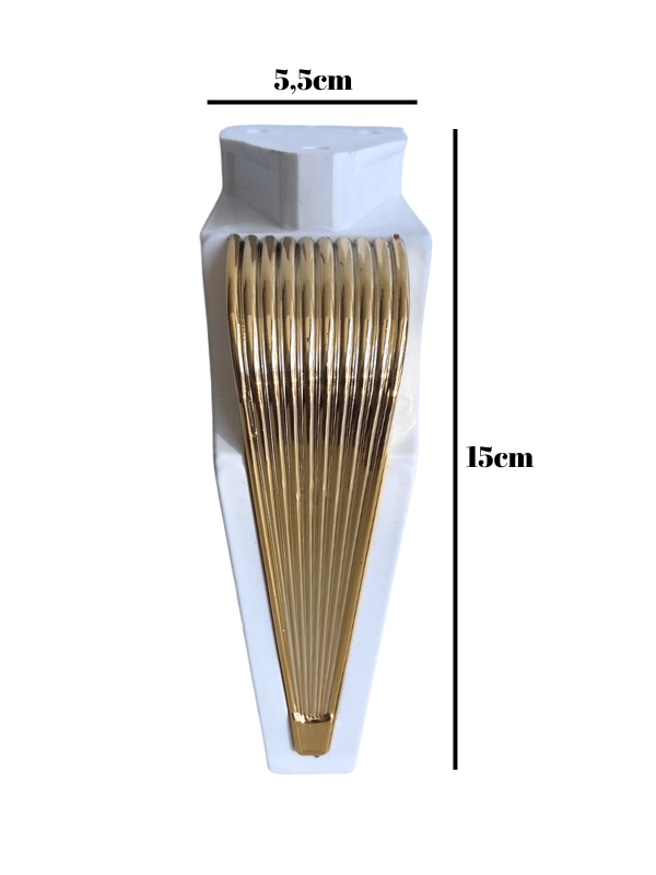 STİL 15CM Plastik Ayak Mobilya Masa ve Dolap Ayağı(15CM)(BEYAZ - ALTIN)