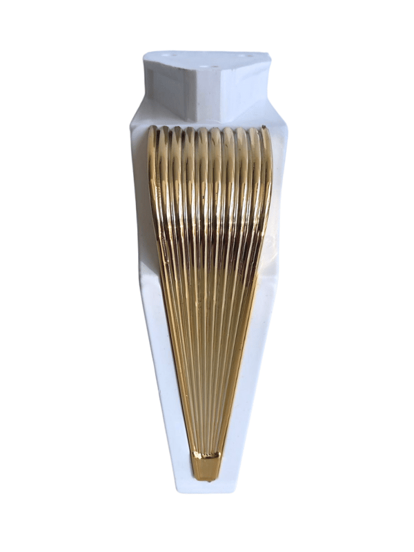 STİL 15CM Plastik Ayak Mobilya Masa ve Dolap Ayağı(15CM)(BEYAZ - ALTIN)