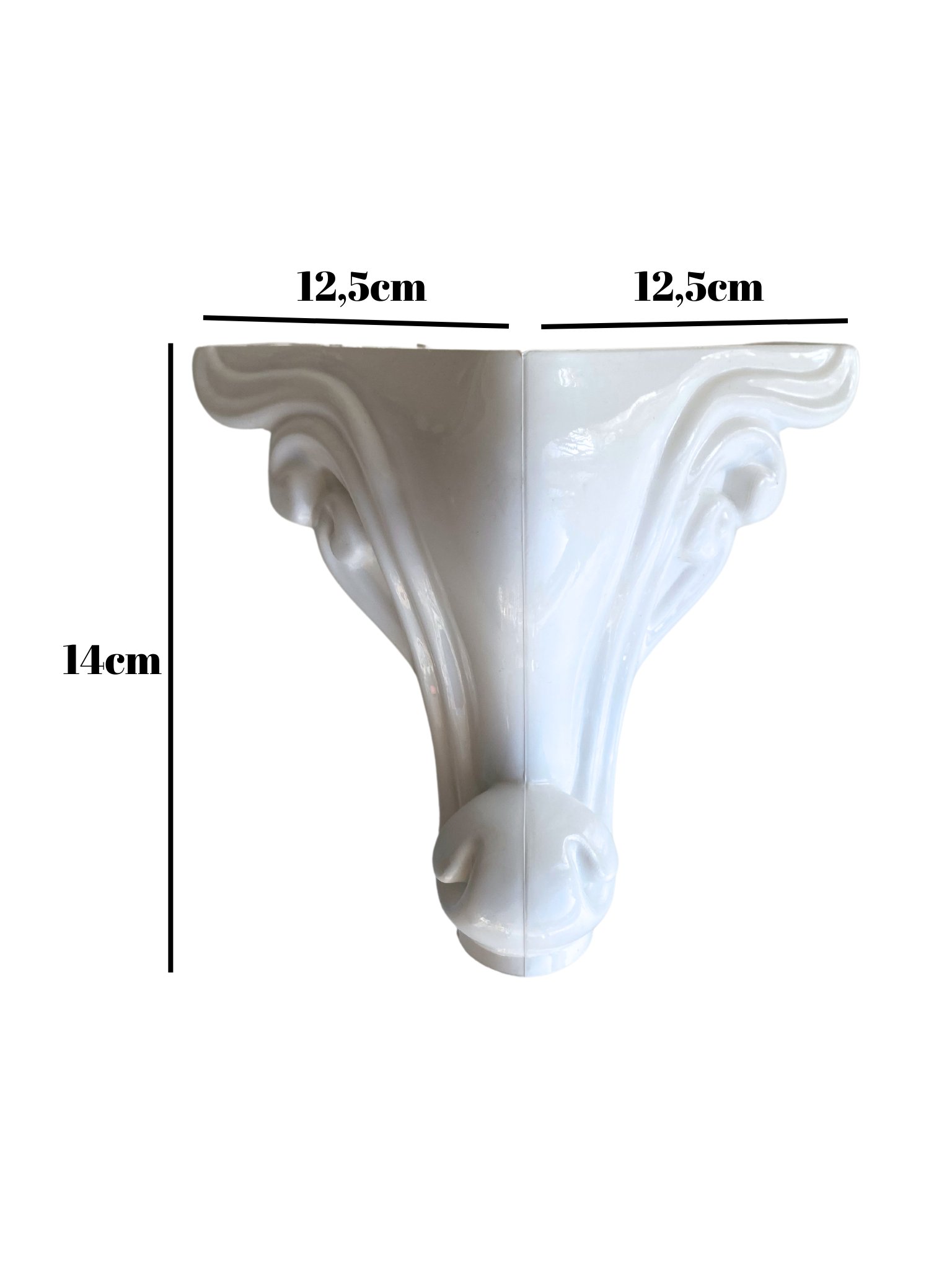 Sultan Lükens Desenli 14CM Beyaz Plastik Ayak Mobilya Masa ve Dolap Ayağı(14CM)(BEYAZ)