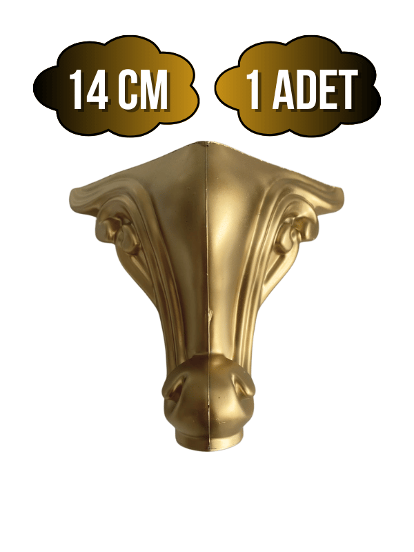 Sultan Lükens Desenli 14CM Plastik Ayak Mobilya Masa ve Dolap Ayağı(14CM)(ALTIN)
