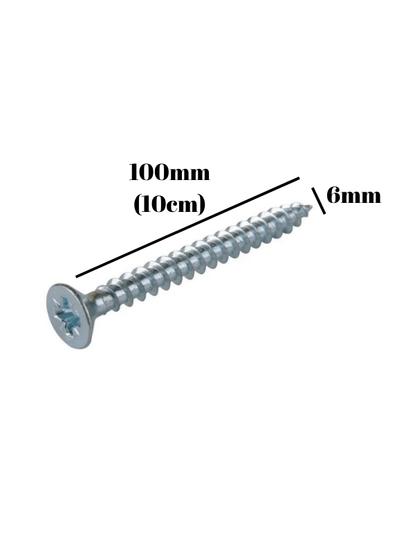 Sunta Vidası 6x100mm Çinko Ahşap MDF Montaj Vidası(6X100MM)
