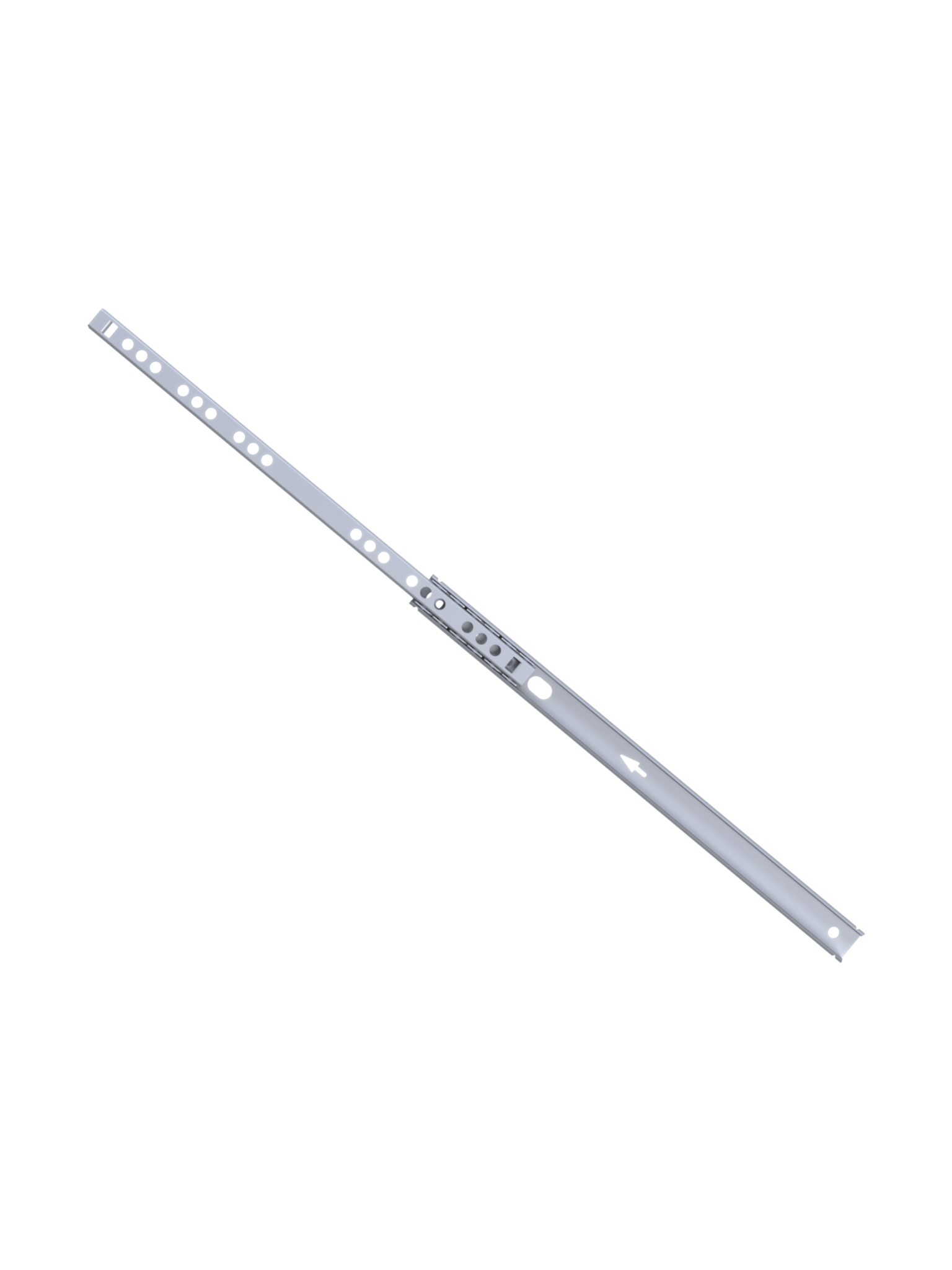 Teleskobik 17MM Çekmece Rayı Gömme Bilyeli İnce Ray(17MM)(TAKIM)(KROM)