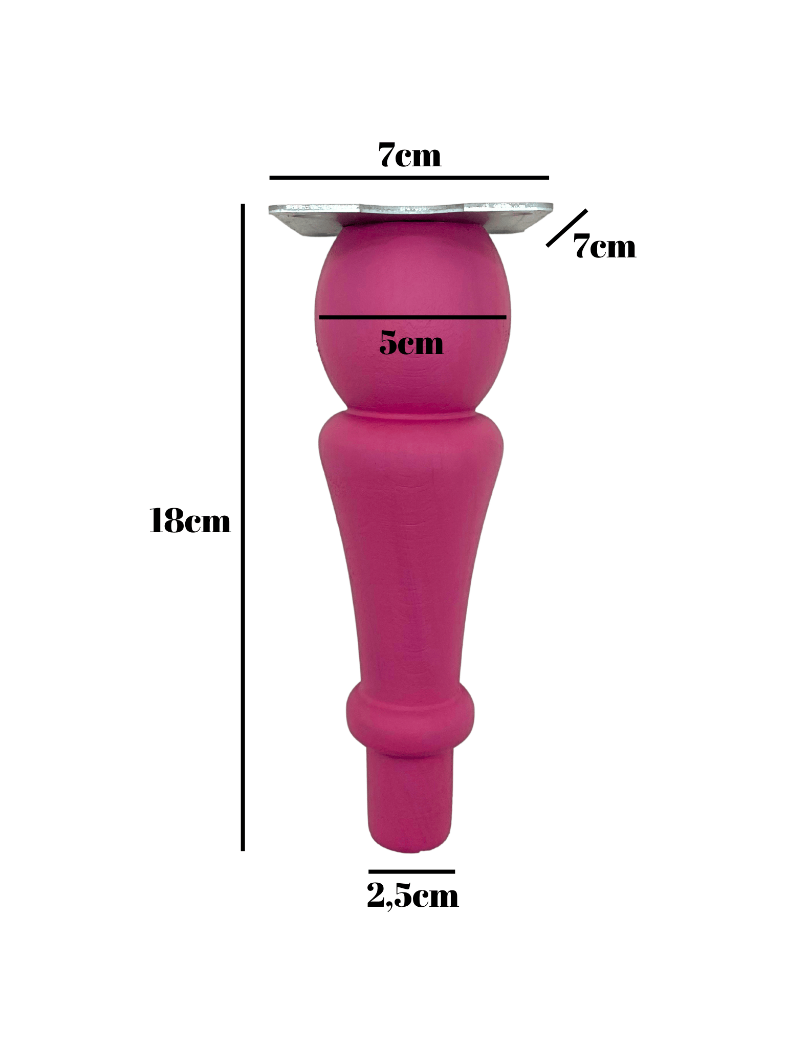 Tombul Torna Ahşap Ayak Mobilya Masa ve Dolap Ayağı(PEMBE)(KAYIN / GÜRGEN)