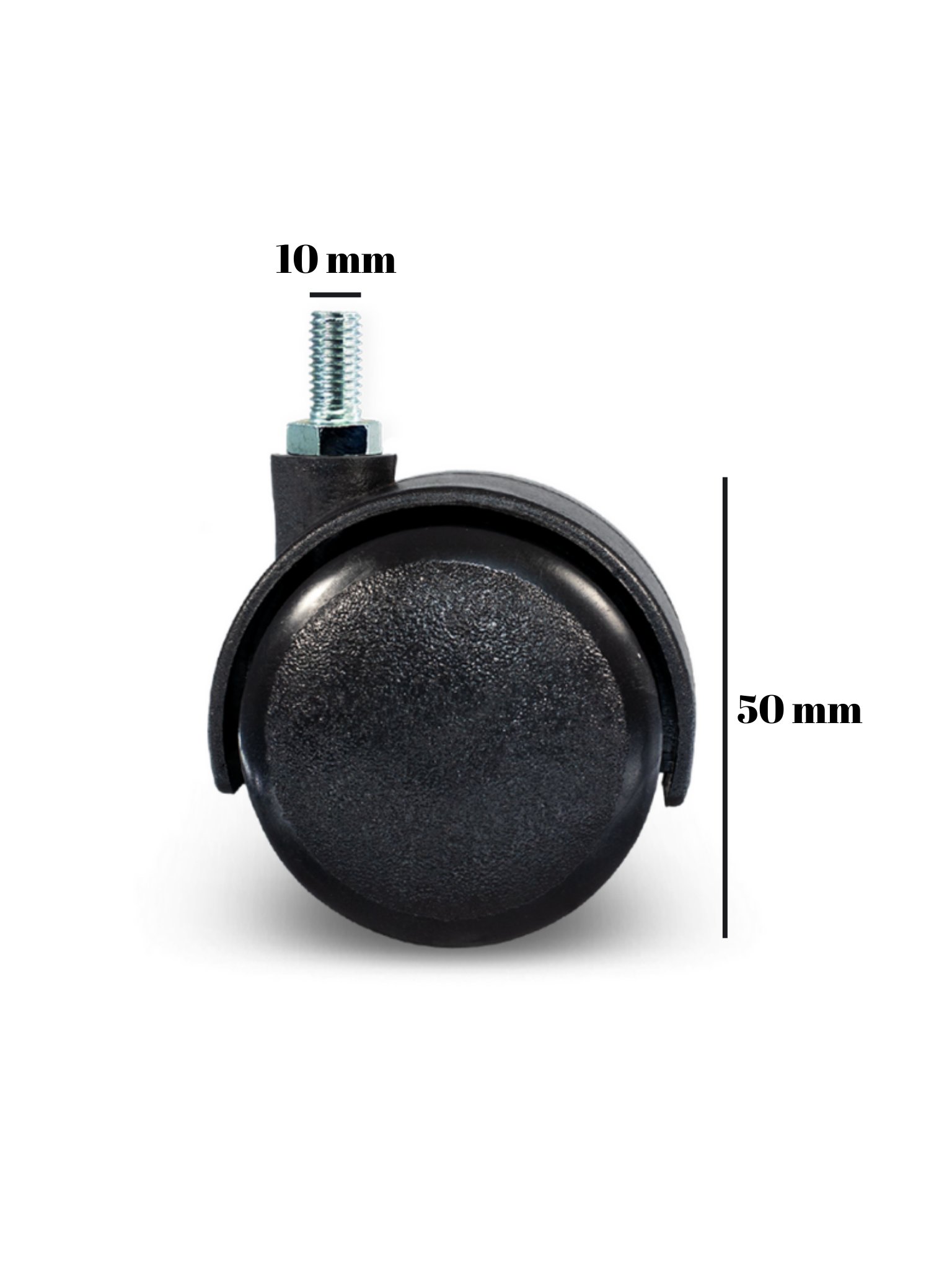 Vidalı Masa Tekeri Sandalye ve Koltuk Tekeri(10MM)(50MM)(SİYAH)