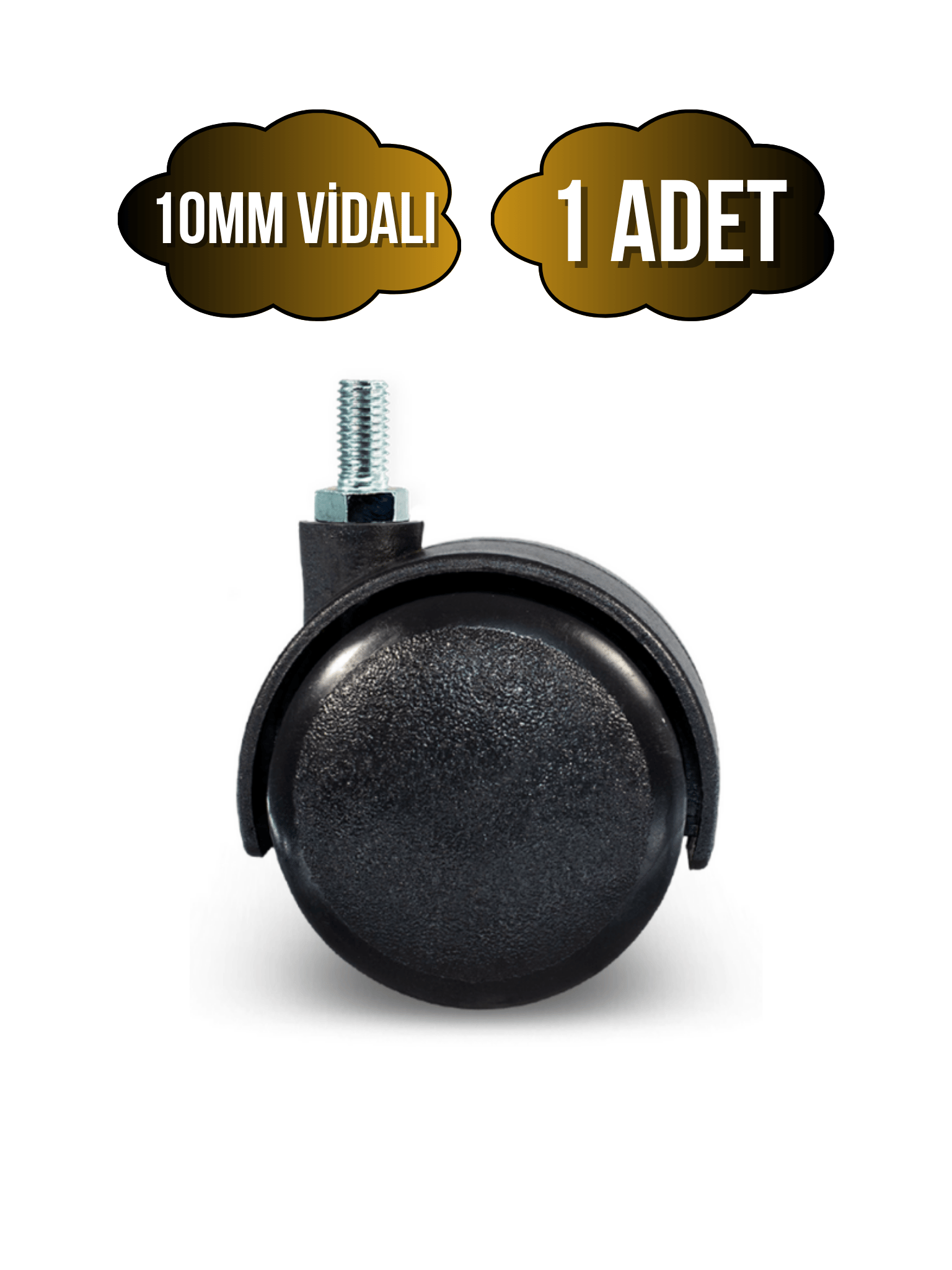 Vidalı Masa Tekeri Sandalye ve Koltuk Tekeri(10MM)(50MM)(SİYAH)