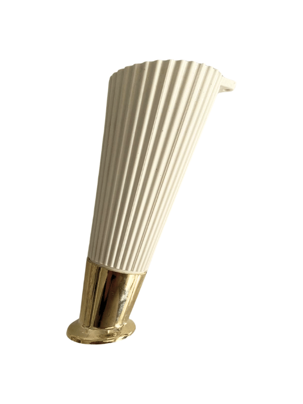 Yatay Desenli 15cm Krem Plastik Ayak Mobilya Masa ve Dolap Ayağı(KREM ALTIN)(15cm)