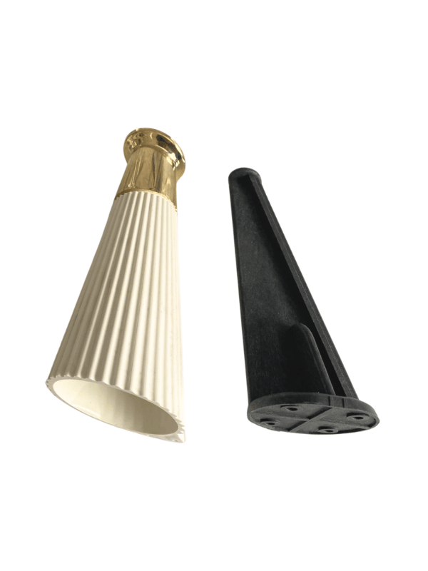 Yatay Desenli 15cm Krem Plastik Ayak Mobilya Masa ve Dolap Ayağı(KREM ALTIN)(15cm)