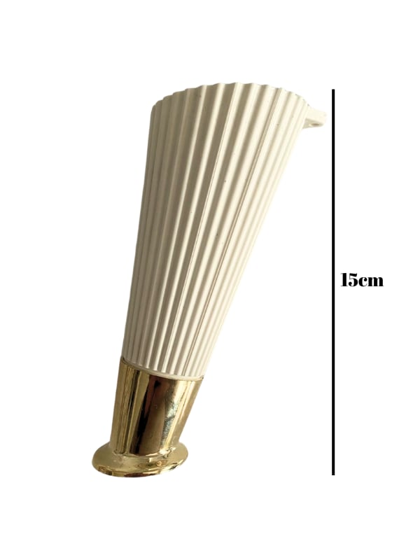 Yatay Desenli 15cm Krem Plastik Ayak Mobilya Masa ve Dolap Ayağı(KREM ALTIN)(15cm)