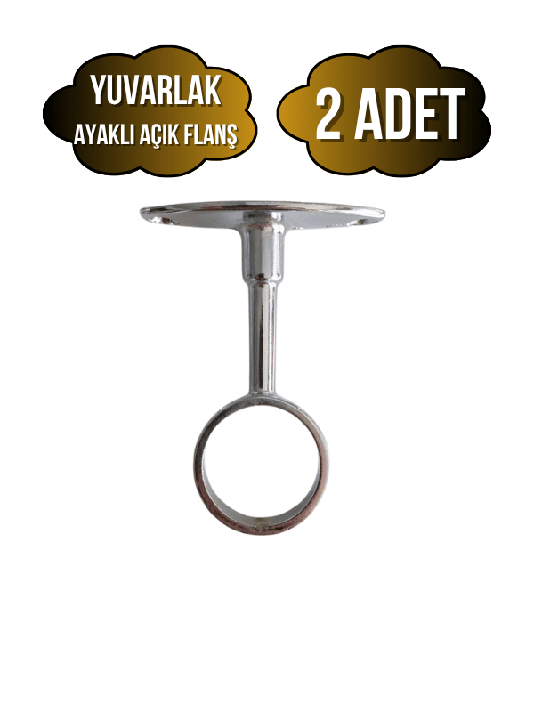 Yuvarlak Ayaklı Açık Askı Borusu Flanşı Mobilya Yuvarlak Boru Flanşı(METAL)(BORU ÇAPI:25MM)