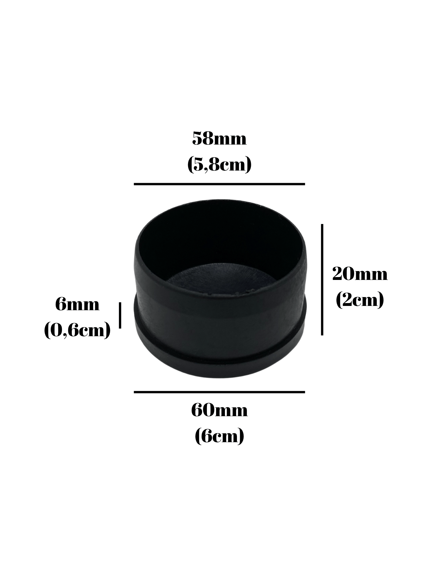 Yuvarlak Demir Profil İç Tapa Geçme Plastik Ayak Geçme Koruma Plastiği(60MM)(SİYAH)