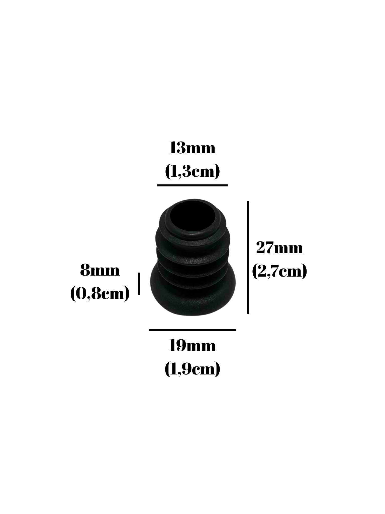 Yuvarlak Demir Profil İç Tapa Geçme Plastik Ayak Geçme Koruma Plastiği(19MM)(SİYAH)
