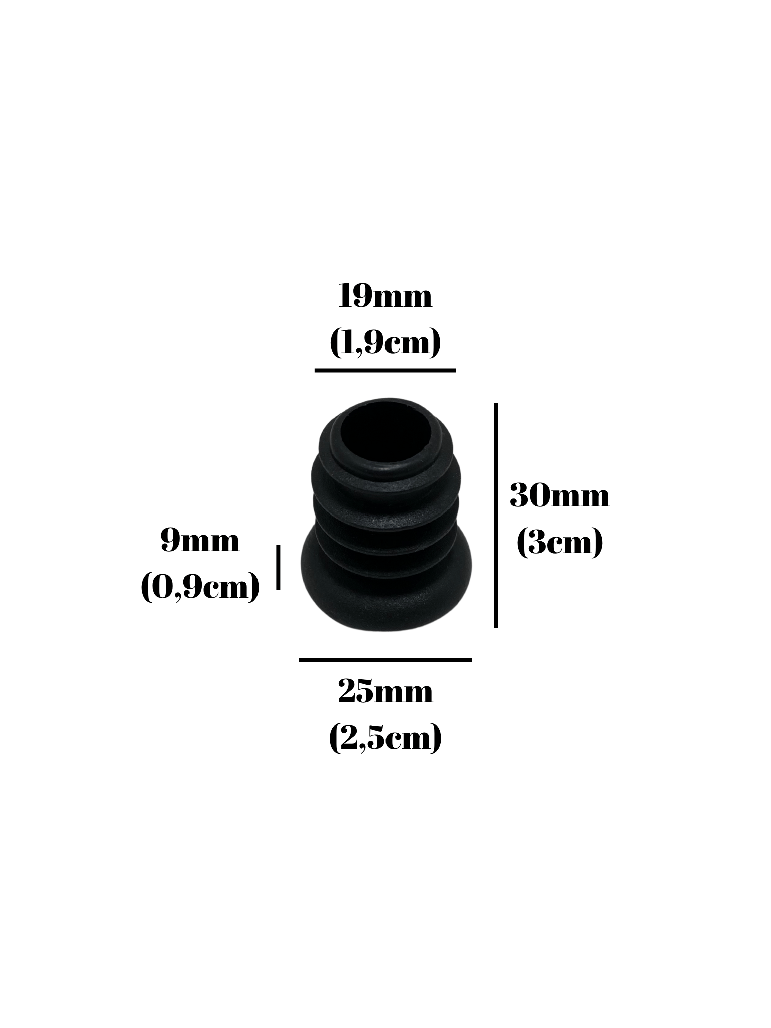 Yuvarlak Demir Profil İç Tapa Geçme Plastik Ayak Geçme Koruma Plastiği(25MM)(SİYAH)