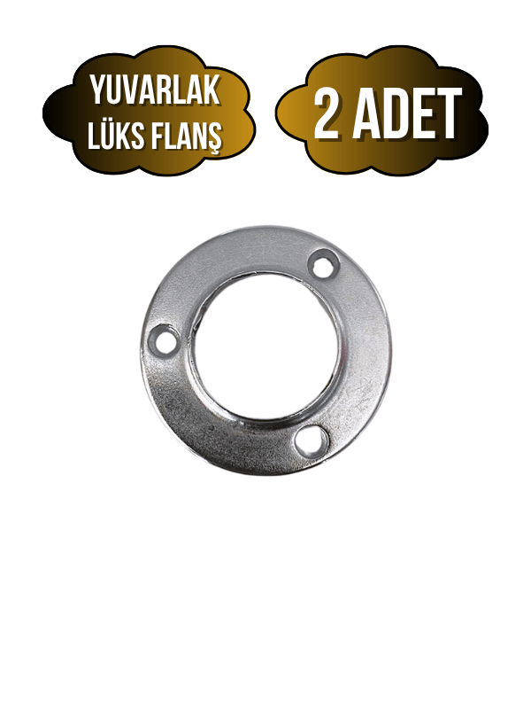 Yuvarlak Lüks Askı Borusu Flanşı Dolap ve Mobilya Boru Flanşı(METAL)(BORU ÇAPI:25MM)